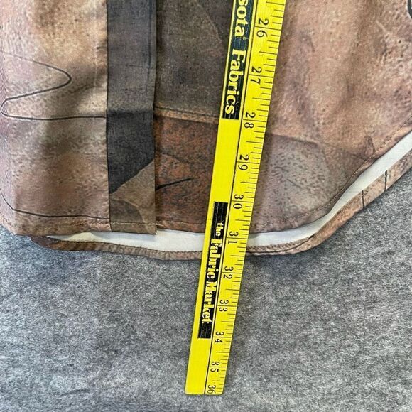 NWT PrettyLittleThing Top Women's 4 Beige Abstract Button Down Oversized Shirt - Picture 6 of 16